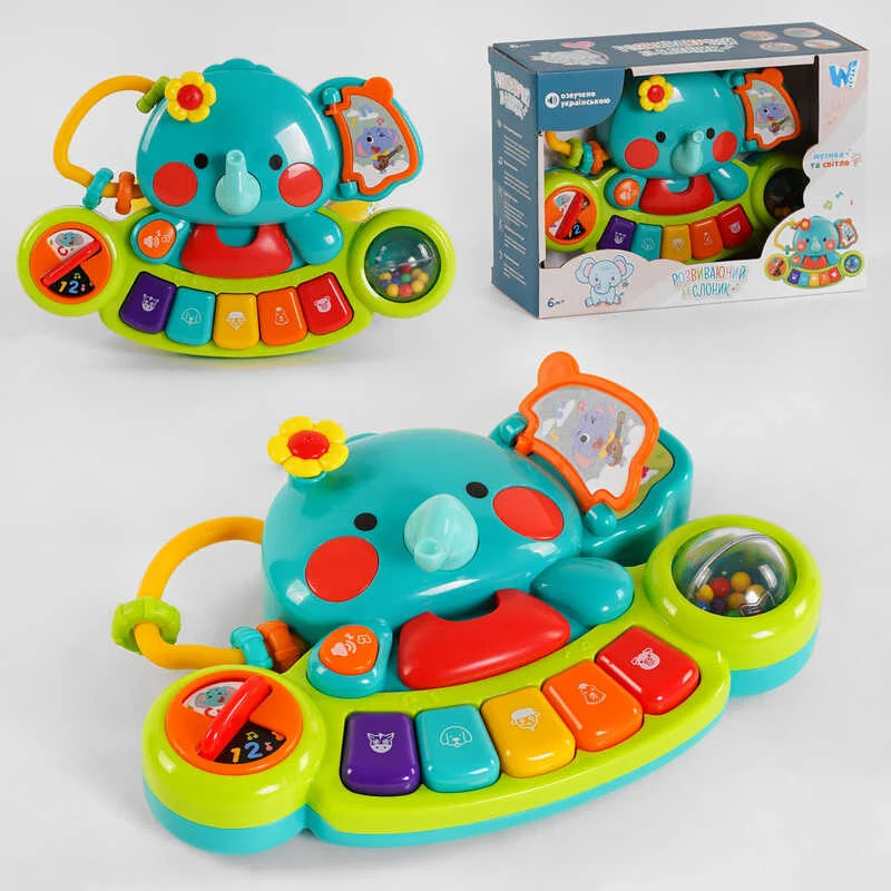 48183 Музичне піаніно WToys українське озвучування, пісні, віршики про тварин, світлові ефекти, у коробці