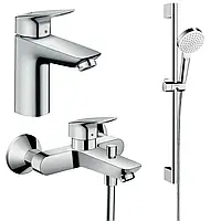 Hansgrohe Logis 100 Набор смесителей для ванны 3в1, хром, 10002019 (10002020)