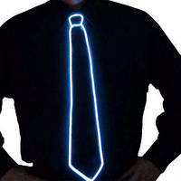 Світлодіодний Led El краватка, що світиться, краватка для вечірок RESTEQ, паті (блакитне світло)