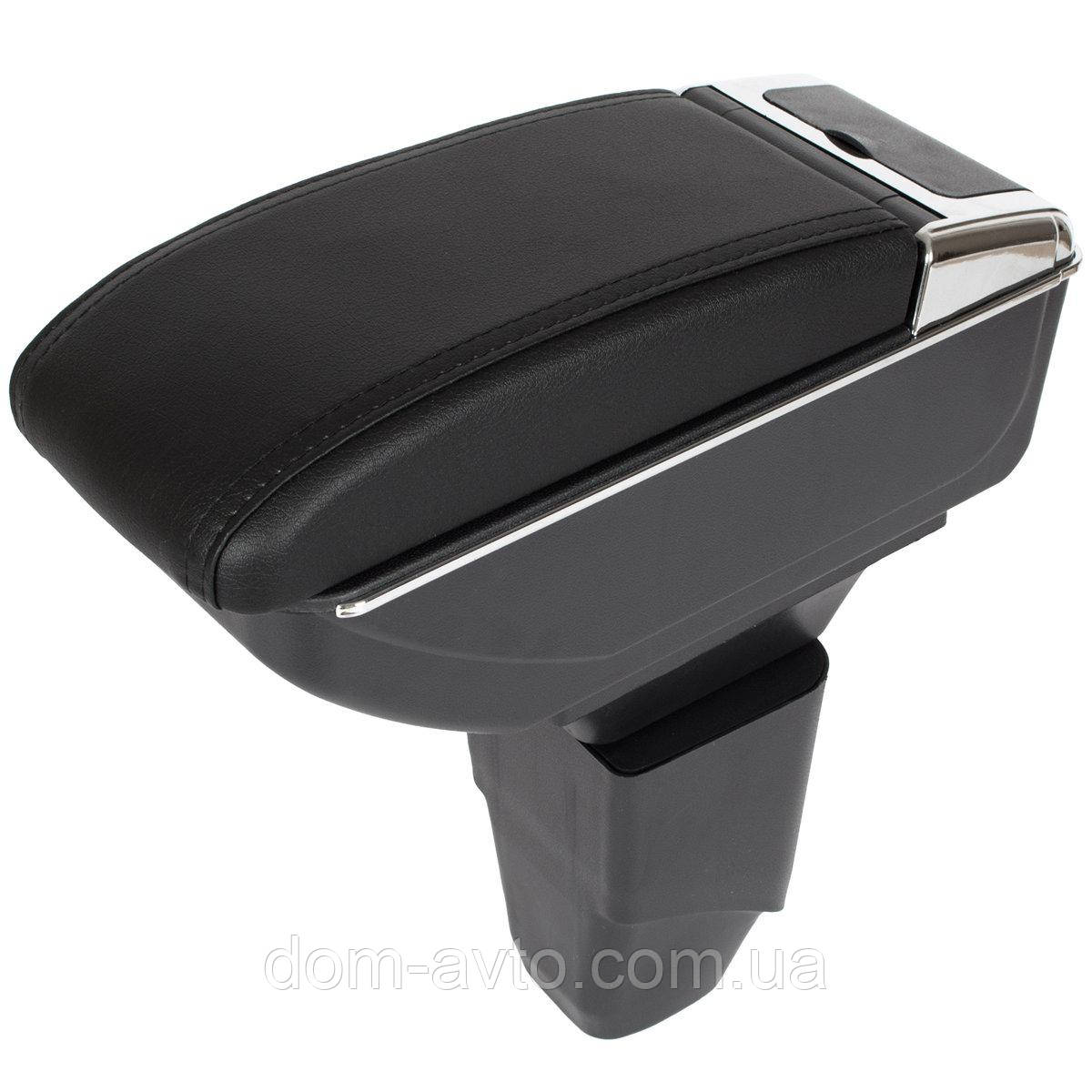 Peugeot 206 98-12 Підлокітник з ящиком ЧОРНА ЕКО ШКІРА + монтажний комплект