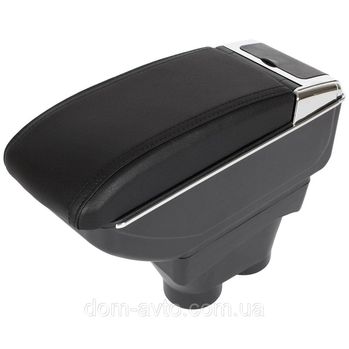 Peugeot 208 12-19 підлокітник з ящиком ЧОРНА ЕКО ШКІРА + монтажний комплект