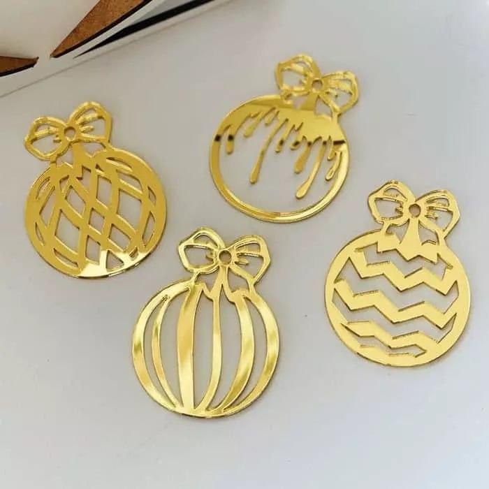 Набір дзеркальних підвісок на ялинку — декоративні золоті кульки