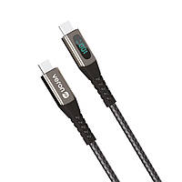 Кабель USB Type C to Type C 100W (1.2m) Veron CC02 Nylon LCD Black