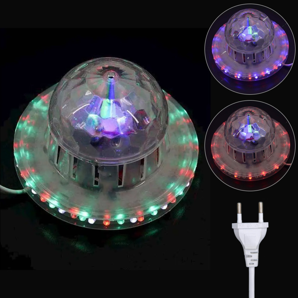 Світлодіодний нічник-проектор в розетку "НЛО", 220V, Мультиколор