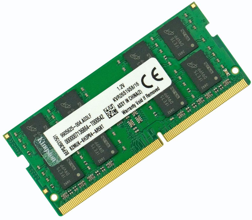 Оперативна пам'ять DDR4 2666MHz 16 GB SoDIMM для ноутбука (PC4-21300) — CL19 1.2V KVR26S19S8/16 green