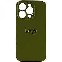 Чехол для iPhone 15 Pro Max Silicone Case Full Size with Frame Цвет 45 Army green