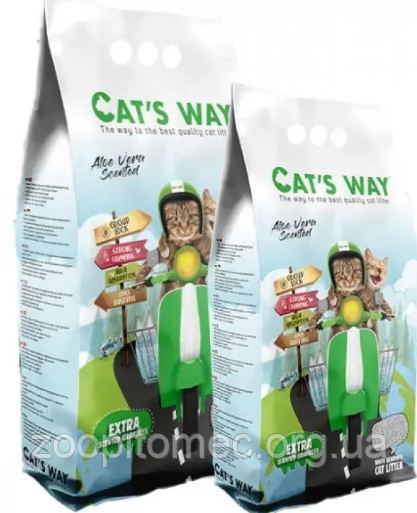 Блискучий бентонітовий наповнювач Кетс Вей (Cats Way Active Carbon) алое вера з вугіллям, 5 л Блискучий бентонітовий наповнювач Кетс Вей