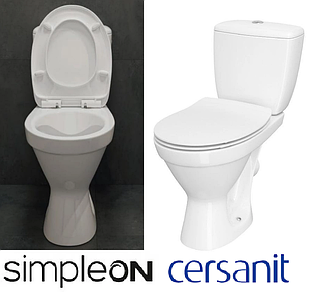 Унітаз-компакт CERSANIT Cersania 705 SimpleOn 011 K119-001 з бачком і сидінням Slim Soft Close дюропласт