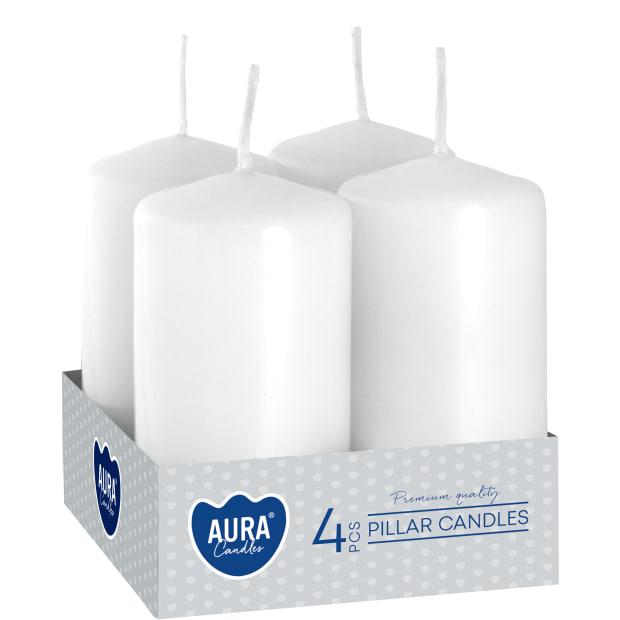 Набір свічок 4 шт. циліндр Bispol AURA Candles Білий (sw40/80-090)