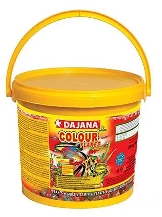 Корм Dajana Color Flakes 10 L. Корм в виде хлопьев для всех видов рыбок, фото 1