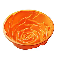 Силиконовая форма круглая Роза диаметр 23 см
