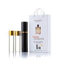 Чоловічий деревний парфум Hrmes Terre d`Hrmes 3x15ml - Trio Bag