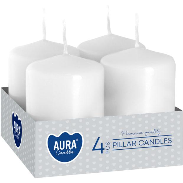 Набір свічок 4 шт. циліндр Bispol AURA Candles Білі (sw40/60-090)