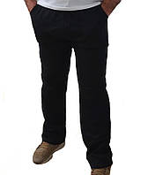 Теплі чоловічі штани гуртом з кишенями без манжету, чорні спортивні штани (штани) для чоловіків р.XL 2XL 3XL