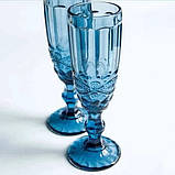 Келих для шампанського Olens "Вінтаж", OCT-DKC79318D, 180 мл, скло, синій, фото 3