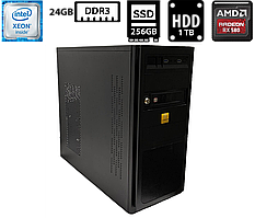 Комп'ютер MS-Tech TOWER/Xeon E3-1271 v3 3.60GHz/24GB DDR3/HDD 1TB+SSD 256GB/Mb. MSI H77MA/AMD RX 580 4GB/450W Б/В