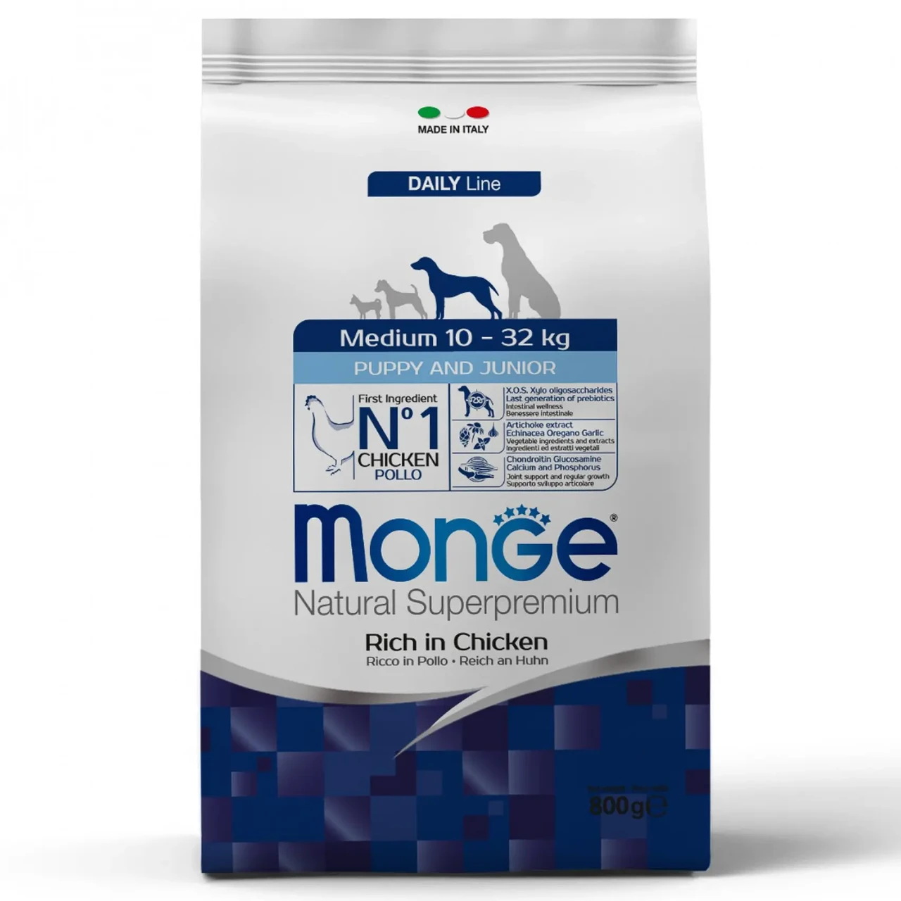 Сухий корм для собак Monge Dog Medium Puppy&Junior Курка з рисом 15 кг, фото 1