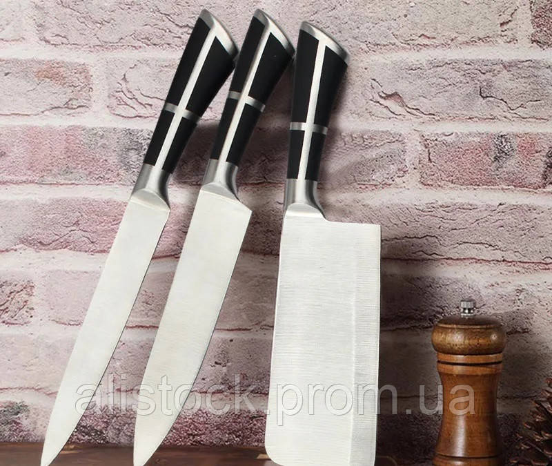 Набор ножей из нержавеющей стали 9 предметов на подставке - фото 3 - id-p1912010671