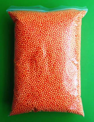 Канц Заготовка з пінопласту ”Діамантові ручки” /220041/ ”Сніжок”, помаранчевий, 3-4 мм, 50 грам  в упак., фото 1