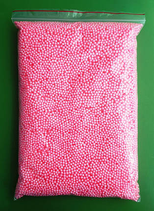 Канц Заготовка з пінопласту ”Діамантові ручки” /220043/ ”Сніжок”, рожевий, 3-4 мм, 50 грам  в упак., фото 1