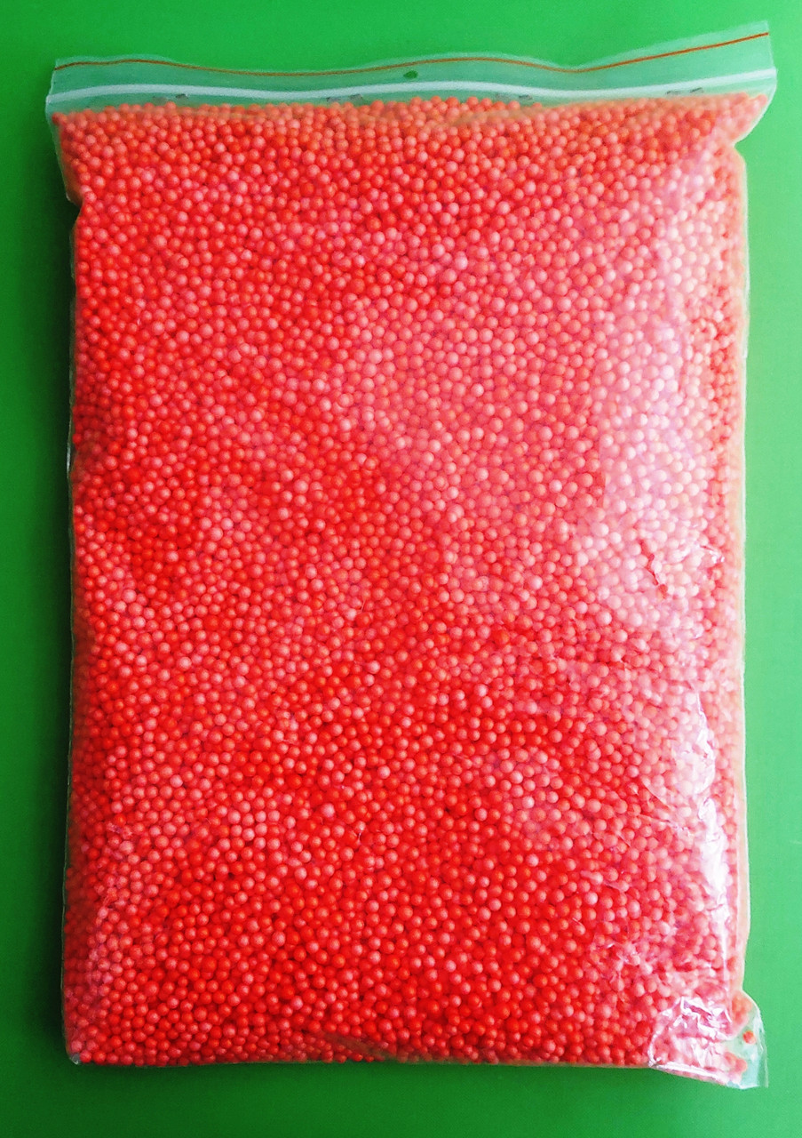 Канц Заготовка з пінопласту ”Діамантові ручки” /220072/ ”Сніжок” червоний, 3-4 мм, 50 грам в упак.