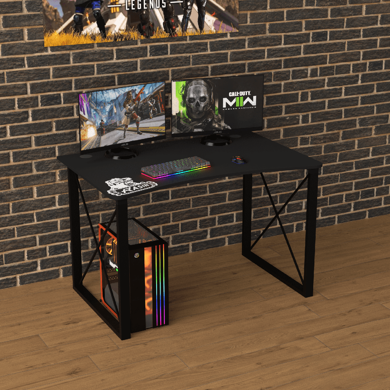 Геймерський стіл "Rasin LOFT-14" 120х80х75 см. Чорний, фото 1