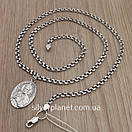 Срібний ланцюжок з іконкою Миколая Чудотворця. Чоловічий кулон срібло і ланцюг 925, фото 9