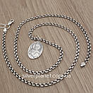 Срібний ланцюжок з іконкою Миколая Чудотворця. Чоловічий кулон срібло і ланцюг 925, фото 10