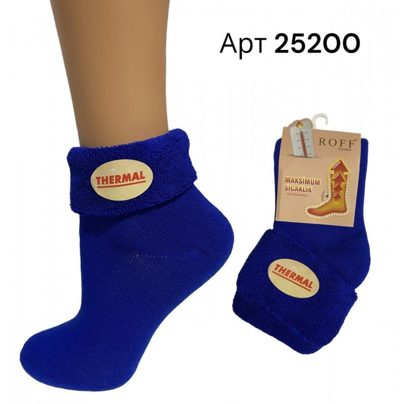 Термо Шкарпетки махрові зимові теплі жіночі Thermal р 38-40 ROFF арт 25200 Синій Електрик