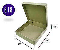 Коробка бурая для пирога чизкейка 300х300х70 Коробка для торта без окна (komora1)