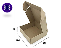 Коробка для посылок коричневая самосборная 102х102х37 Упаковка для подарков для украшений Марка Т22 (komora1)