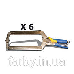 Комплект з 6шт. довгих затискачів (арт. 050112 GYS)
