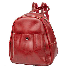 Жіночий шкіряний рюкзак 19х20х11 см Valiria Fashion Червоний (2000001964019)