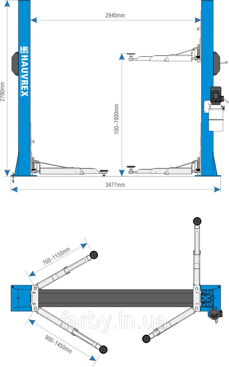 Гідравлічний підіймач 4 т автомобільний двостійкий, фото 1