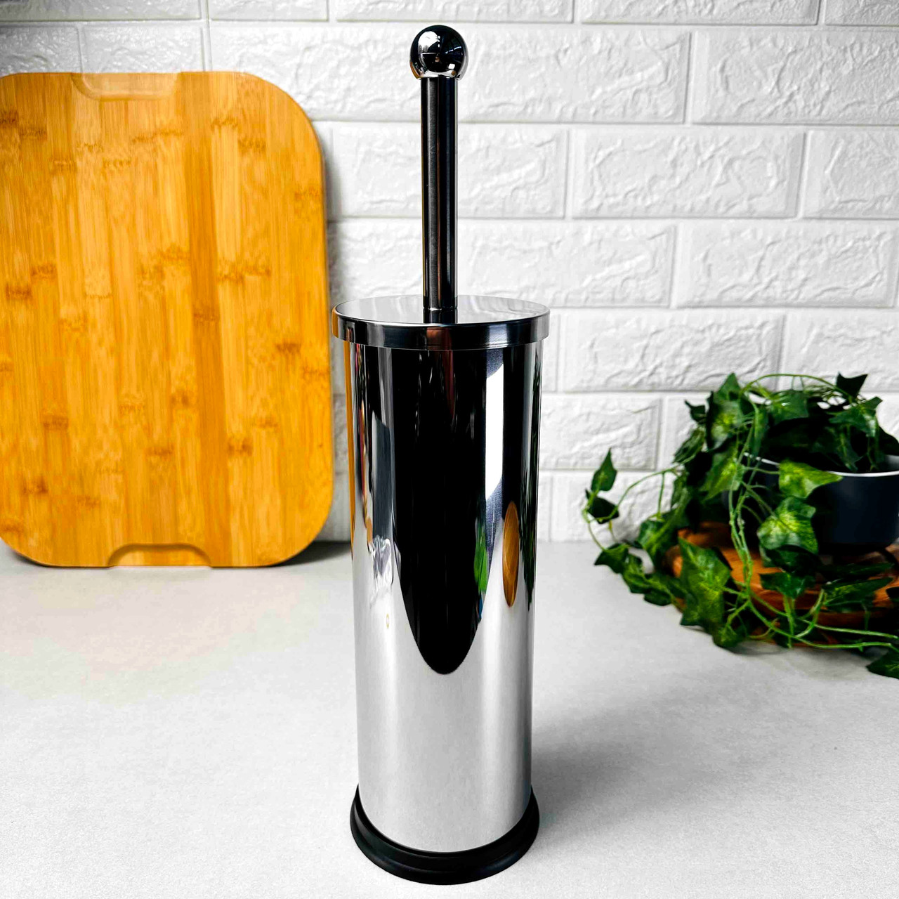 Туалетний йорж для унітазу в підставці з нержавіючої сталі, E01 Polysk TUBA