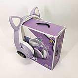 Бездротові навушники з bluetooth CAT STN-28 фіолетові / Бездротові навушники дитячі MD-967 з вушками, фото 9