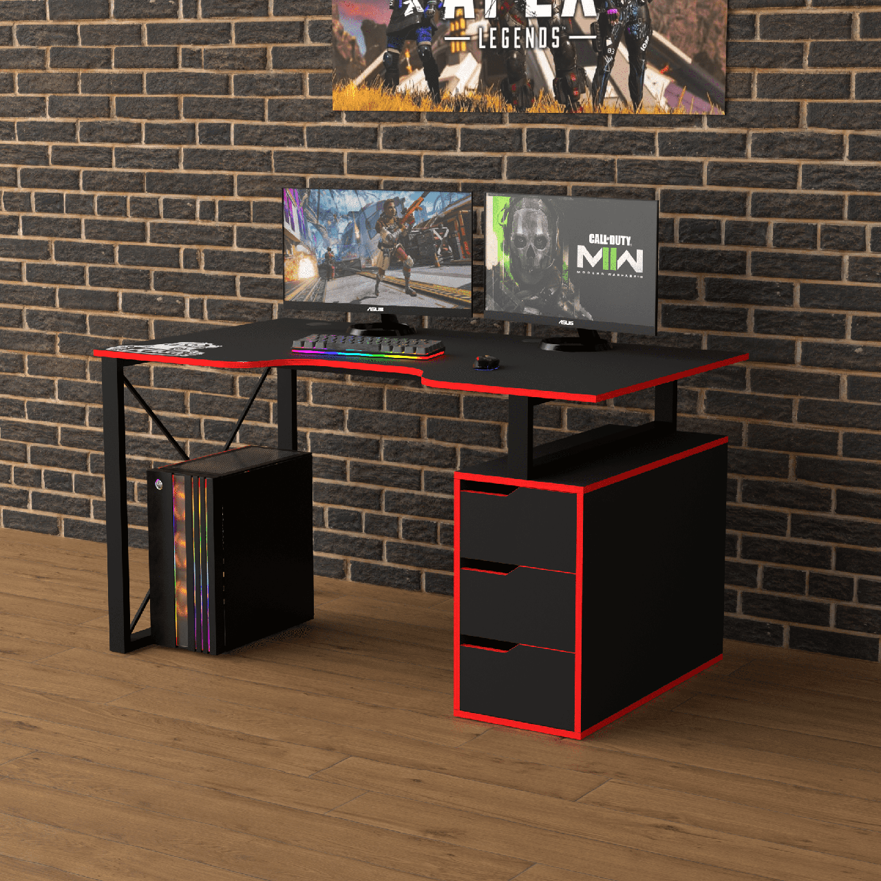 Геймерський стіл "Rasin LOFT-18" 140х80х75 см. Колір на вибір, фото 1