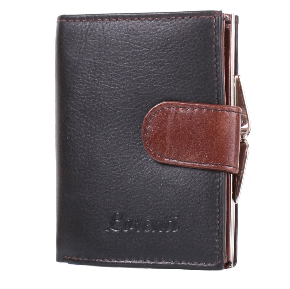 Жіночий шкіряний гаманець (DNKLT-01-BCF-brown) 8,5х11,5х2,5 см Lorenti Чорний (2000001315712)