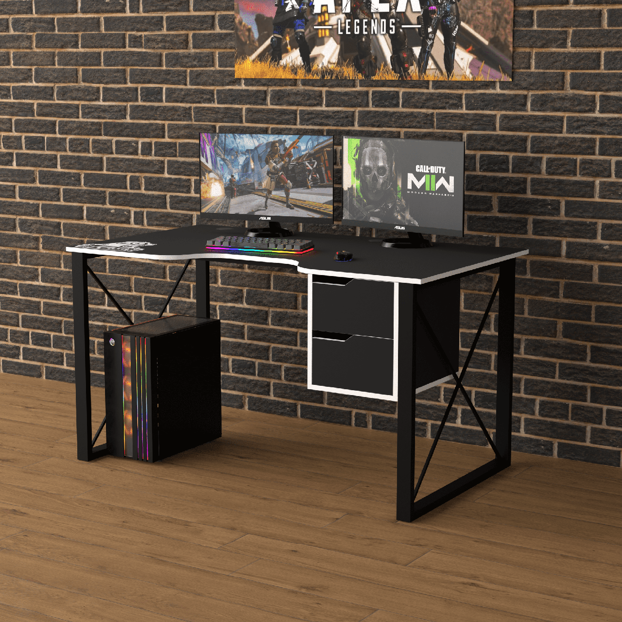 Геймерський стіл "Rasin LOFT-19" 140х80х75 см. Колір на вибір, фото 1