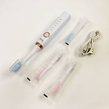 Зубна щітка електрична кругла Shuke SK-601 біла | Зубна щітка на батарейках дитяча | LM-390 Щітка shuke