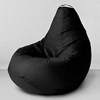 Большой пуф груша бескаркасное мягкое кресло Kospa Мешок лежанка для дома и дачи черный 140х100 см