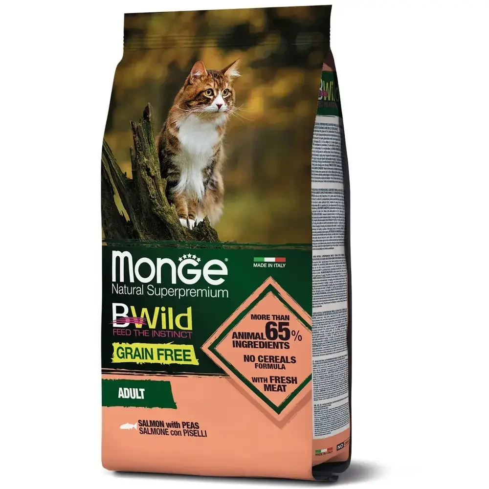 Сухий корм для кішок Monge Cat Bwild Grain Free Лосось 10 кг