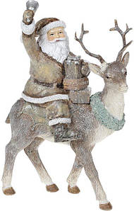 Декоративна статуетка "Санта на Олені" 16х9х22,5 см Bona (2000002647706)