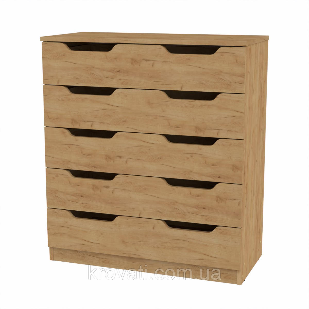 Сучасний комод на п'ять ящиків 5М Компаніт Дуб Крафт Золотий