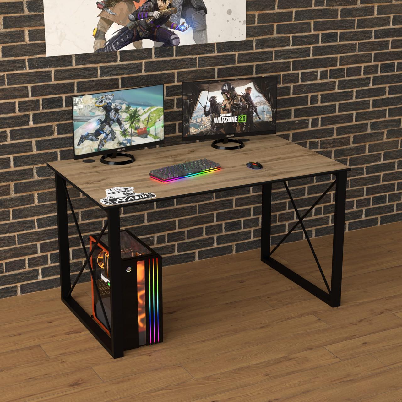 Геймерський стіл "Rasin LOFT-21" 120х80х75 см. Дуб тахо, фото 1