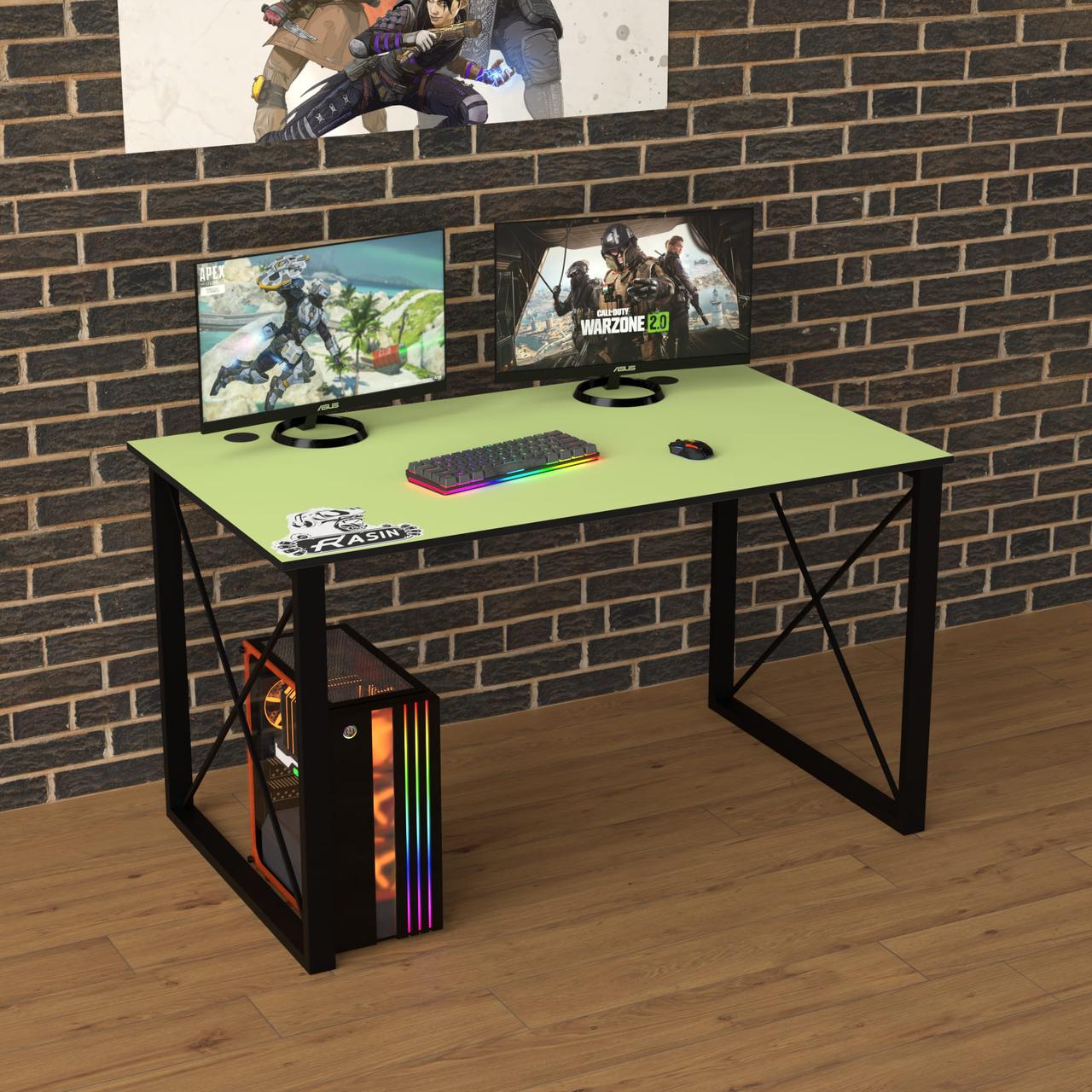 Геймерський стіл "Rasin LOFT-21" 120х80х75 см. Зелена вода, фото 1