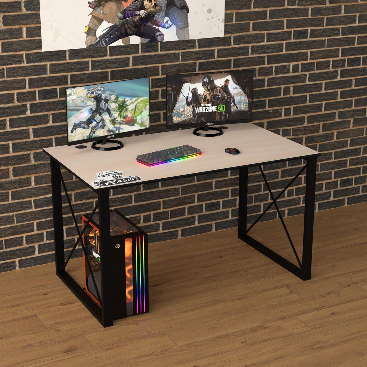 Геймерський стіл "Rasin LOFT-21" 120х80х75 см. Молочний