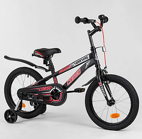 Велосипед дитячий 2-колісний 16 дюймів Corso Чорно-червоний (2000002316824)