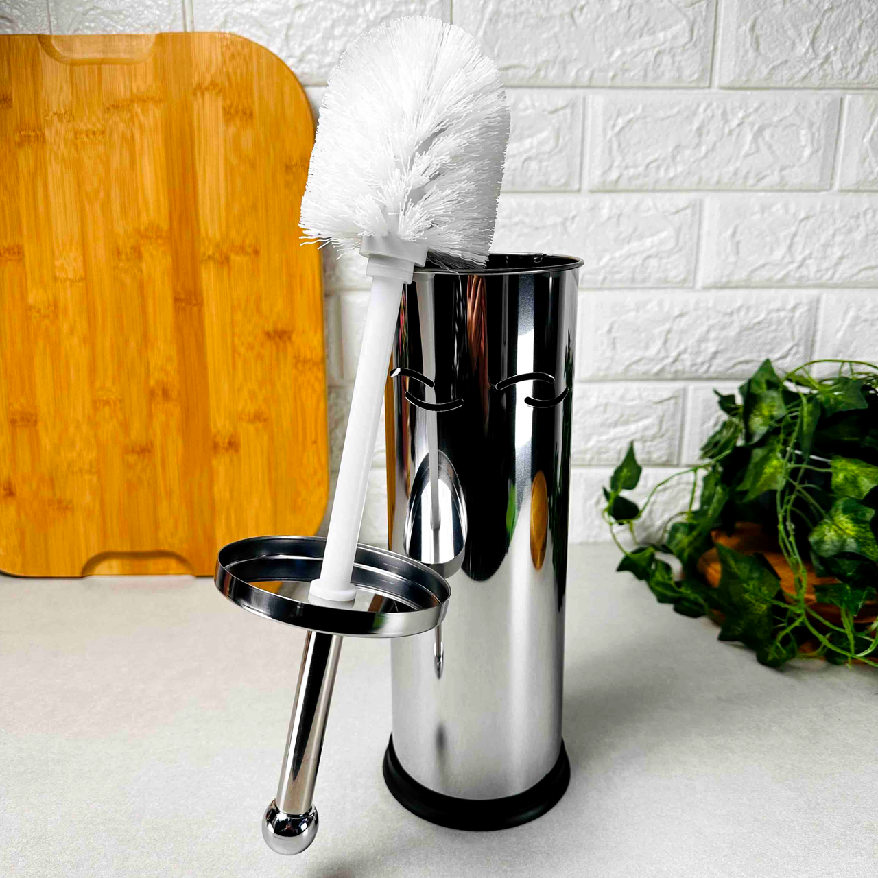 Туалетний йорж для унітазу в підставці з нержавіючої сталі, E16 Polysk TUBA Фенікс