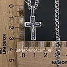 Срібний ланцюжок з хрестиком. Чоловічий кулон срібло і ланцюг 925 55 см, фото 5